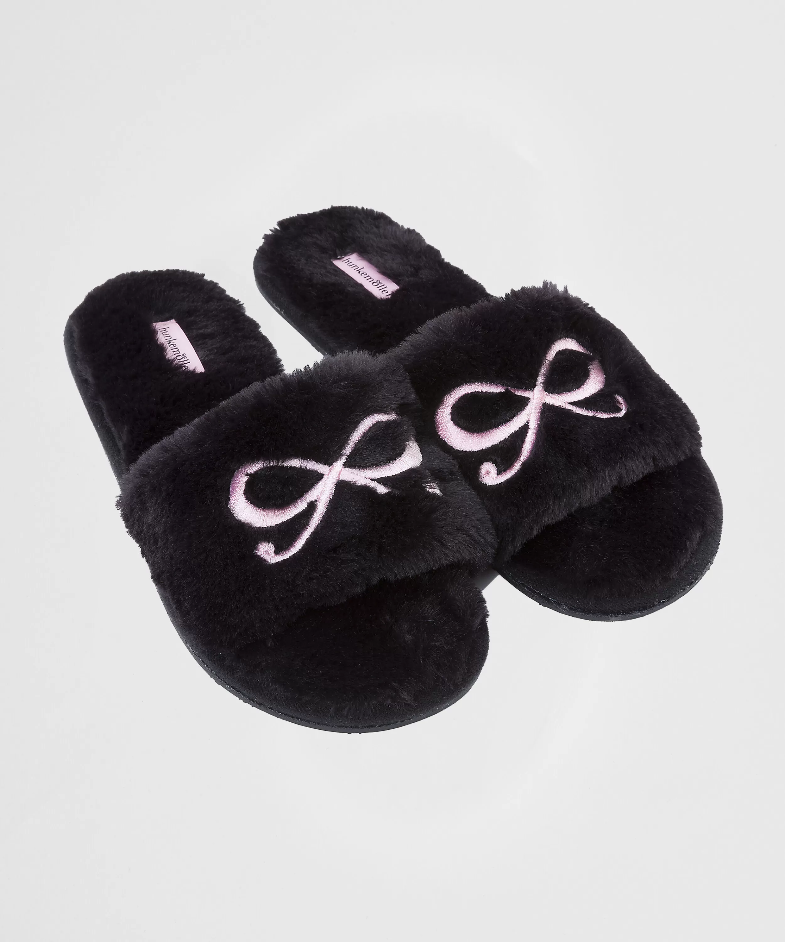 Hunkemöller Pantoffeln<Fake Fur Slippers Bow Schwarz