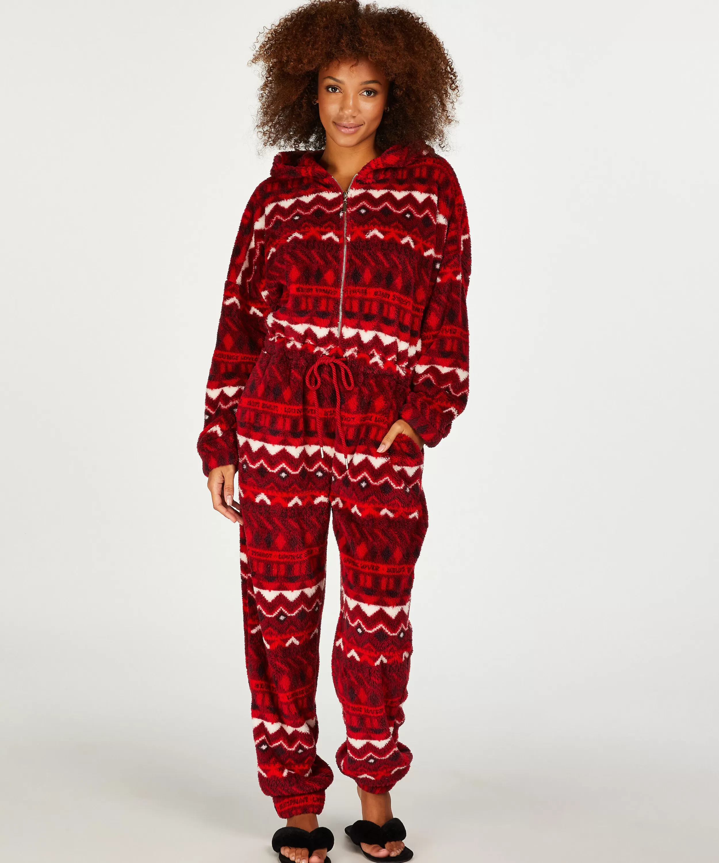 Hunkemöller Wasche<Flanell Fleece Onesie Fairisle Rot