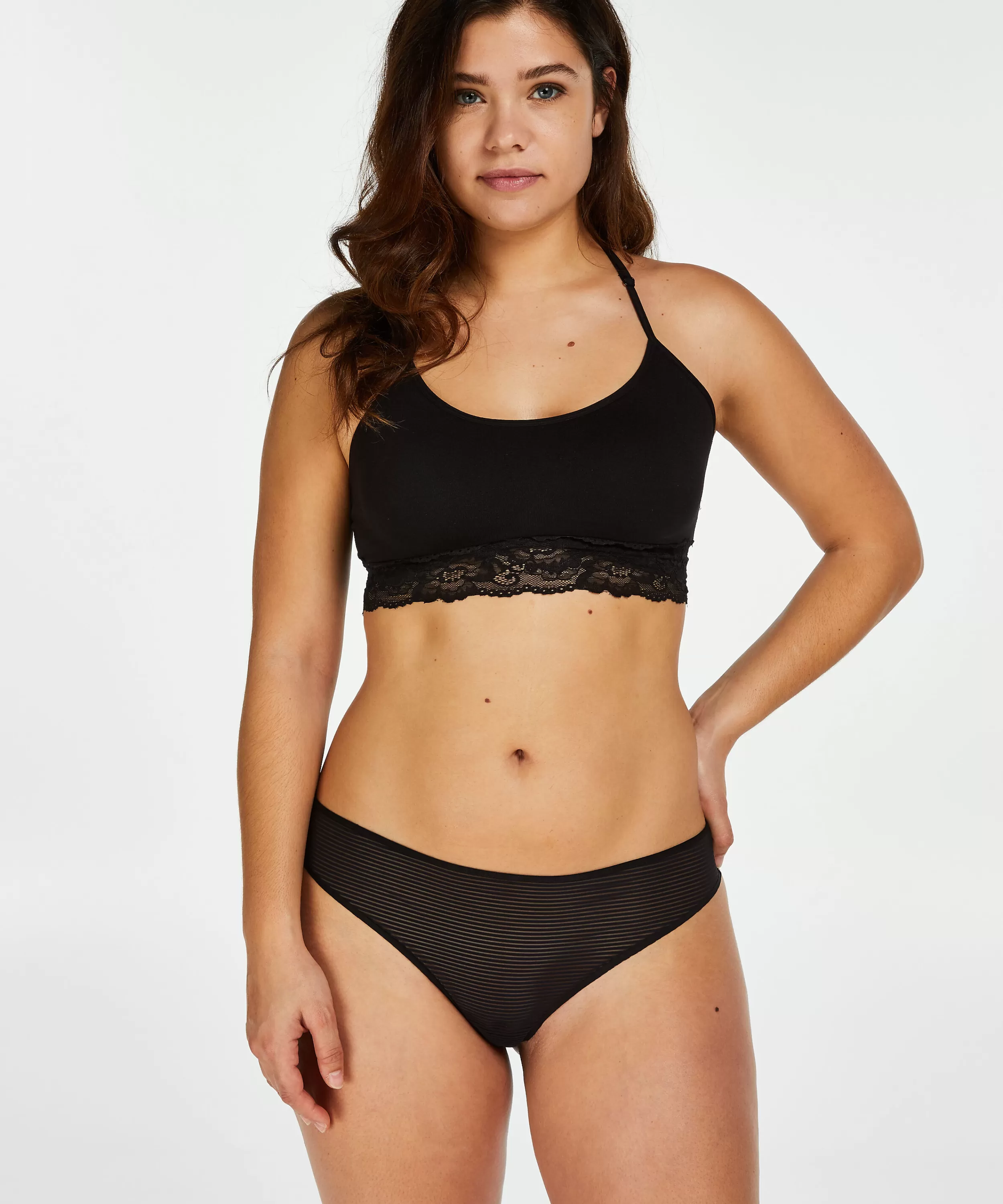 Hunkemöller Strings & Boxerstrings<Invisible String Stripe Mesh Schwarz