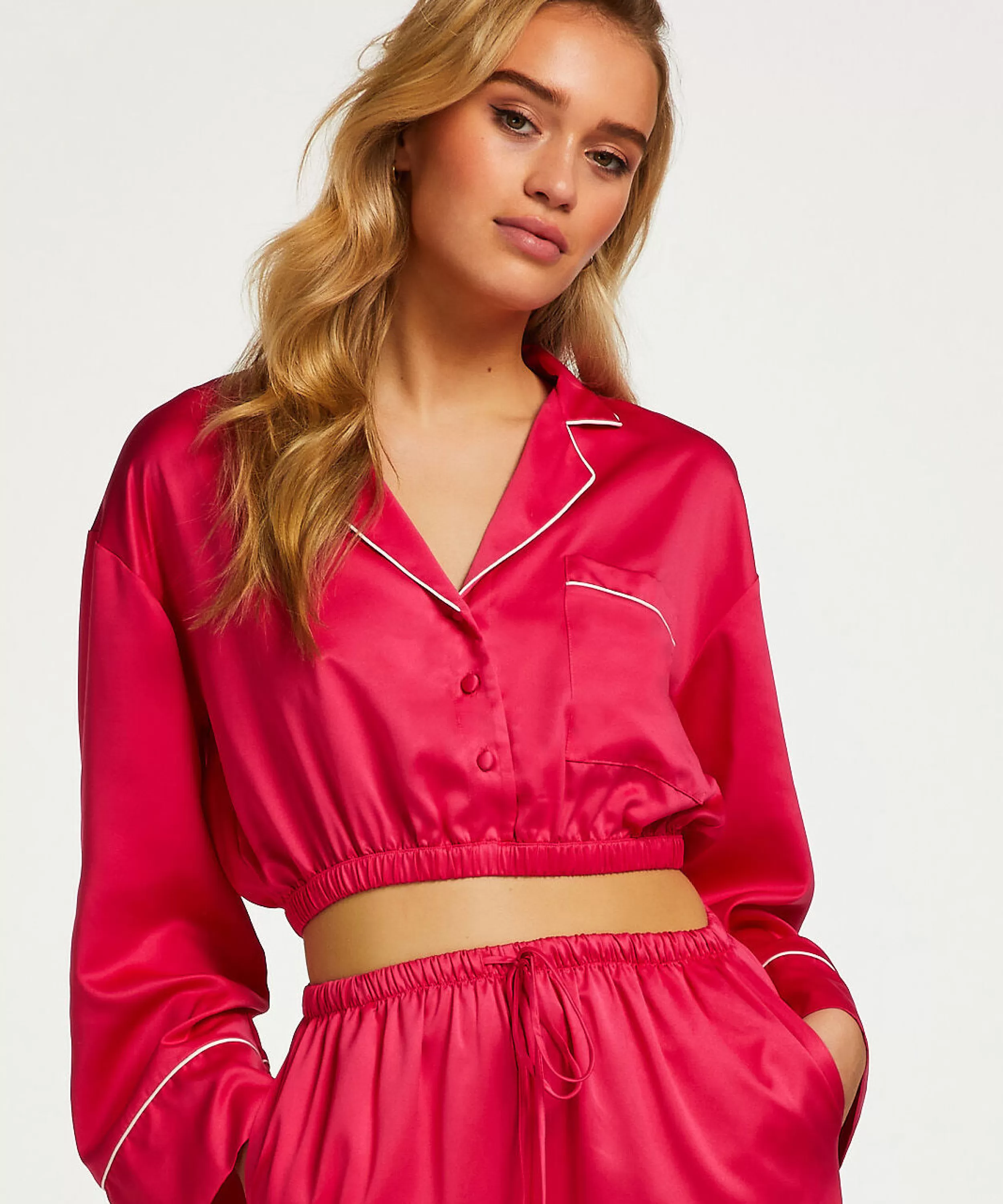 Hunkemöller Wasche<Langarmelige Cropped Fit-Jacke Rosa