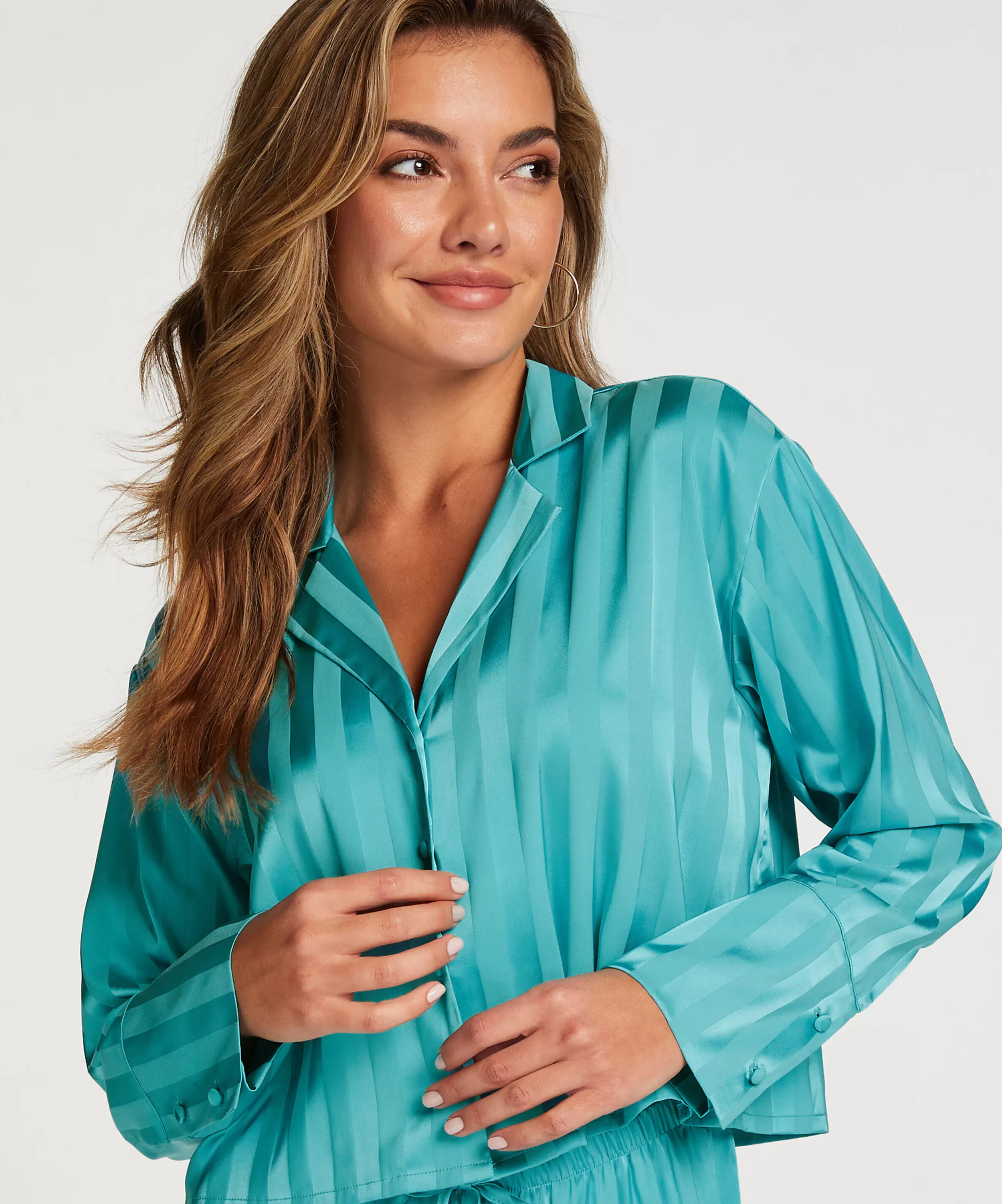 Hunkemöller Wasche<Langarmjacke Satin Blau