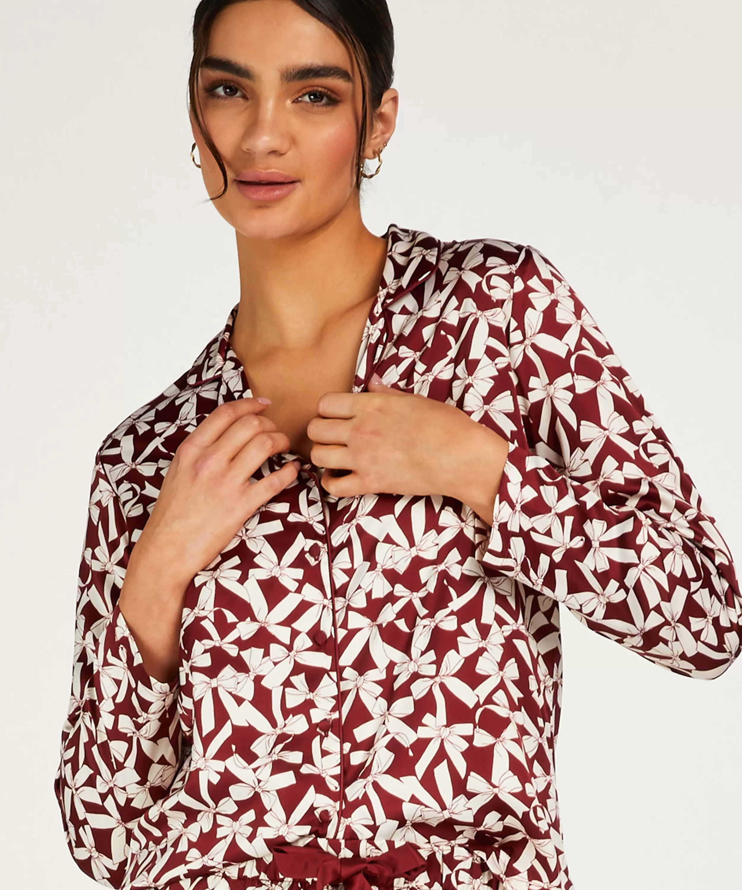 Hunkemöller Wasche<Langarmjacke Satin Rot