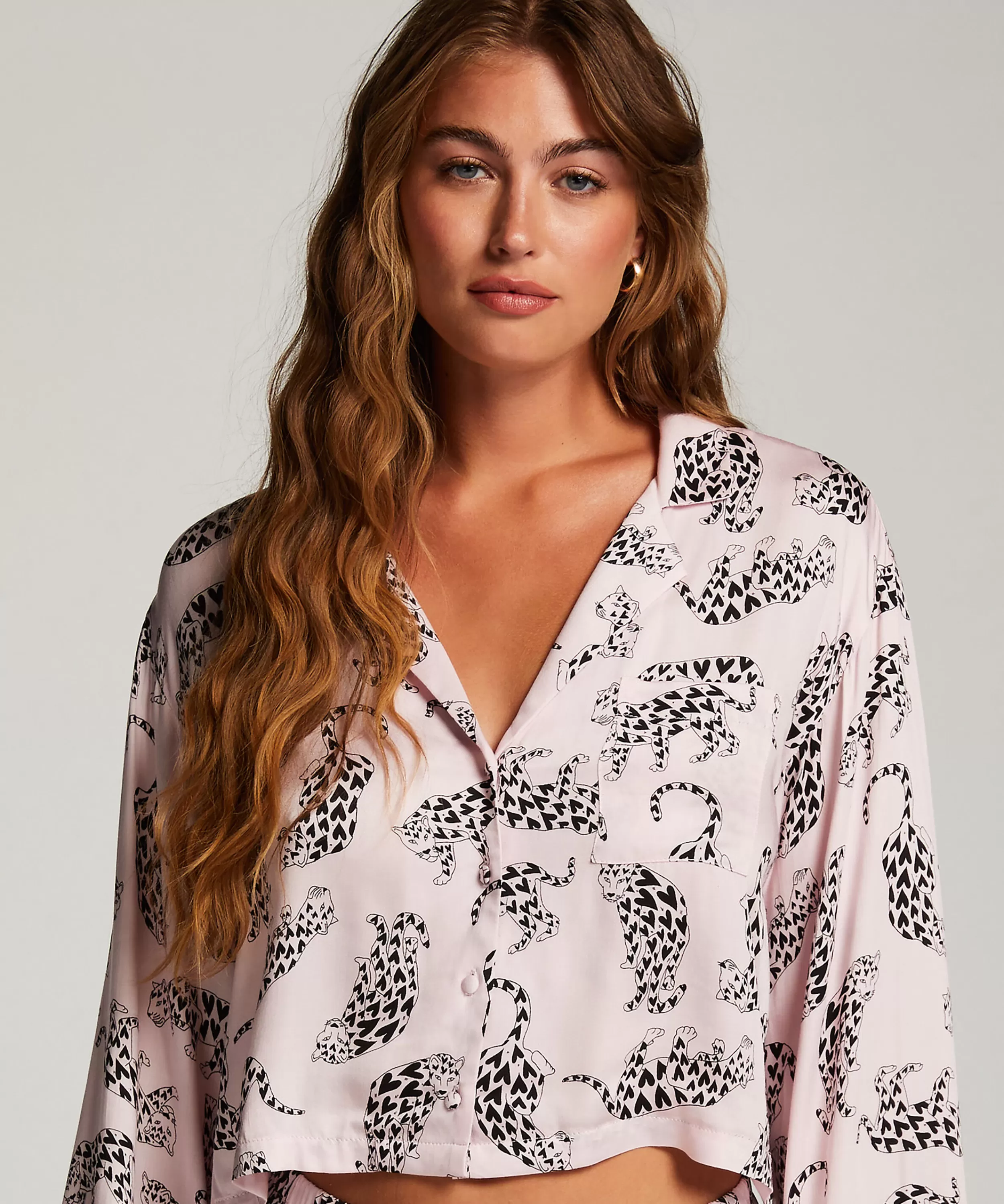 Hunkemöller Wasche<Pyjamatop Langarmelig Twill Rosa