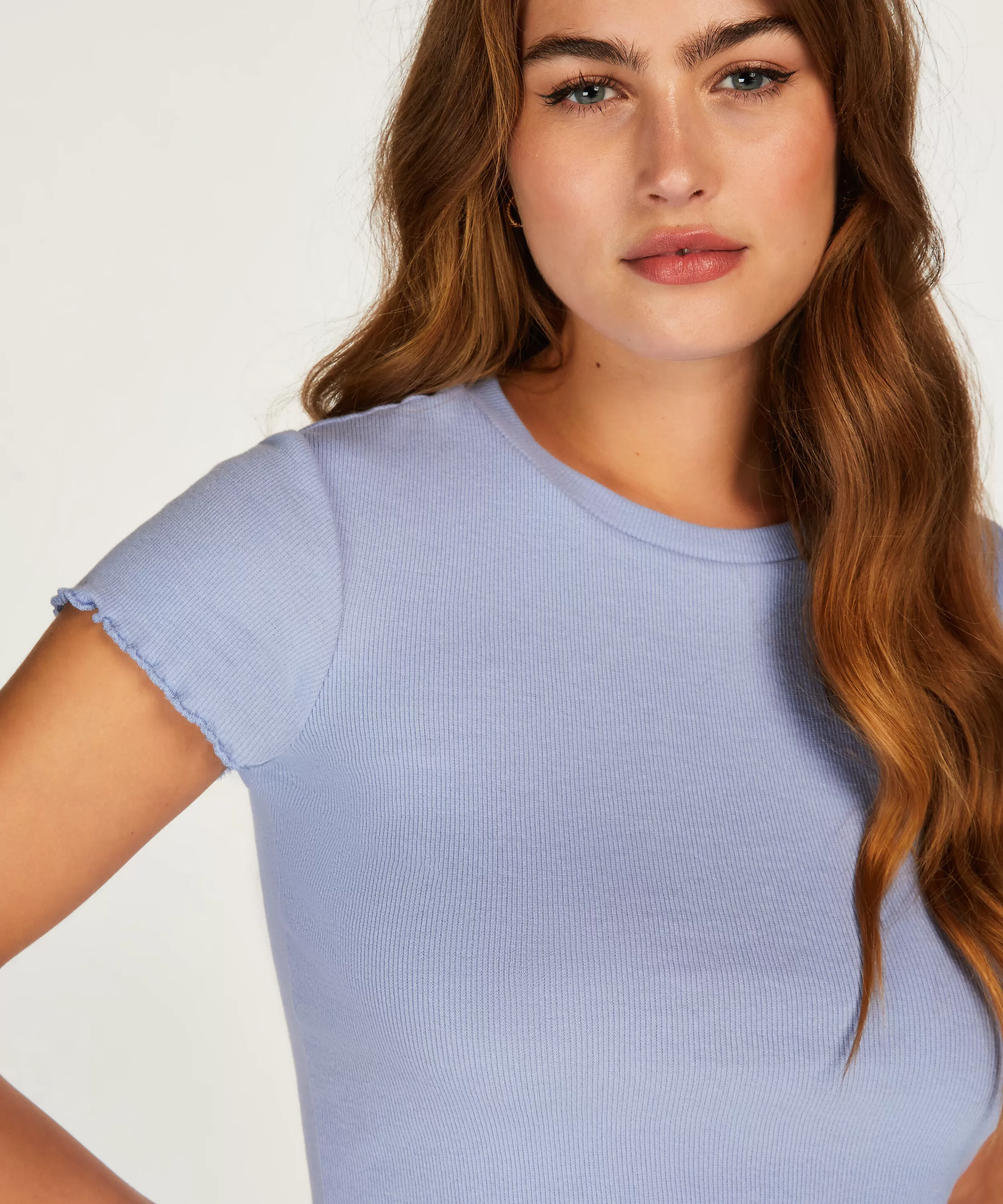 Hunkemöller Wasche<Shirt Mit Kurzen Armeln Rib Blau