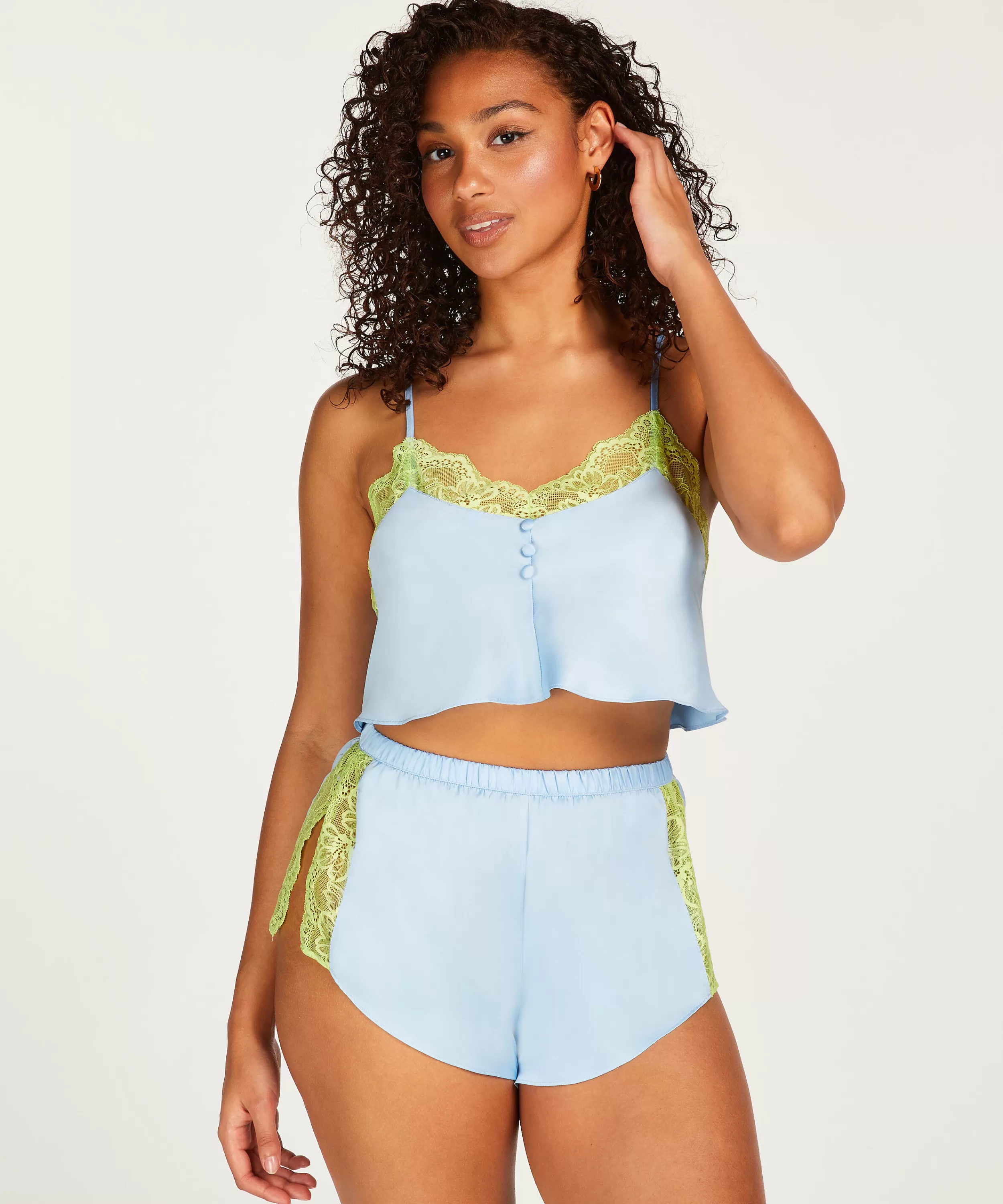 Hunkemöller Wasche<Shorts Satin Spitze Blau