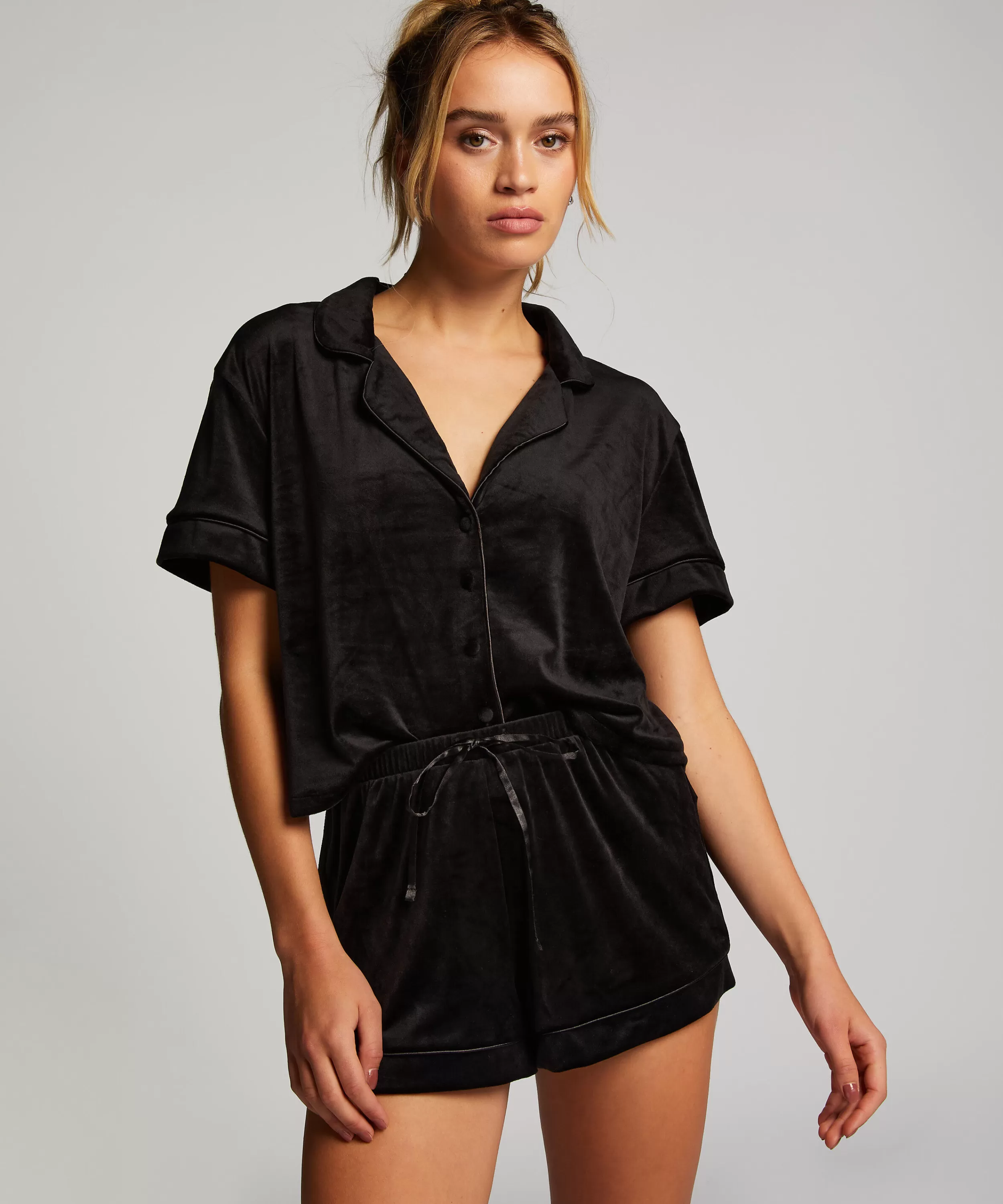 Hunkemöller Wasche<Shorts Velours Schwarz